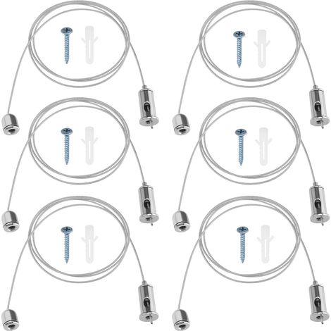 10 Sets Lighting Suspension Kit Wire Cable Ceiling Suspension Wire Cable Metal Cable Hanging Light Wire Lustre Heavy Duty Adjustable Light Suspension (1/5)