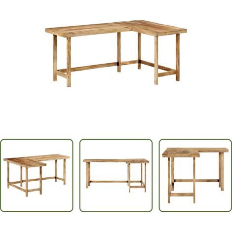 Massivholz - Schreibtisch 165x110x75 cm Massivholz Mango (1/5)
