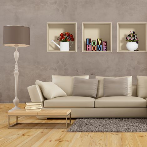 Sticker à effet 3D Love Home 30 x 90 cm (1/3)