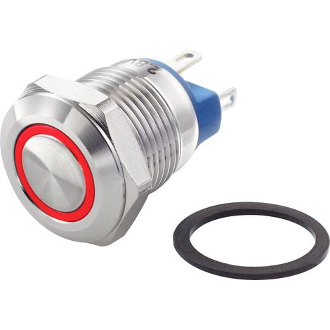 TRU COMPONENTS TC-7494652 TC-GQ12-AF-10E/J/R/12V/S INTERRUPTEUR ANTIVANDALISME 48 V/DC 2 A 1 X OFF/(ON) À RAPPEL ROUGE IP65 1 PC (1/2)