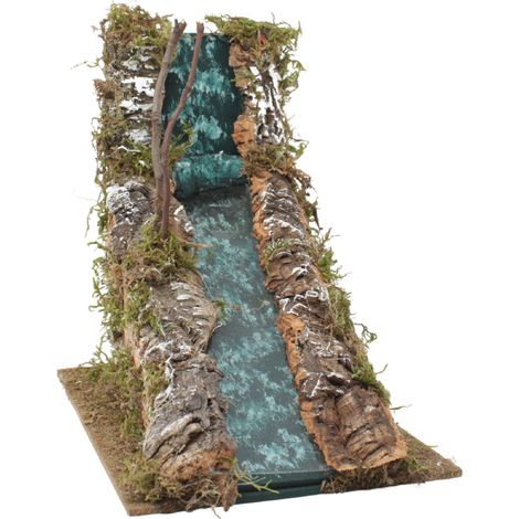 RAPIDA DI FIUME DECORATIVA SCENARIO PER PRESEPE 26x16x18CM ACCESSORI PRESEPE (1/5)