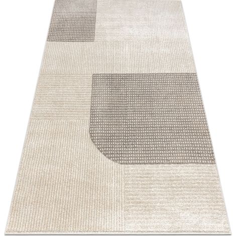 Carpet FUSION 0805 cream / beige - Geometric, modern, abstract beige 280x370 cm