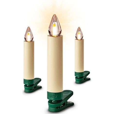 Krinner Set de velas LED marfil 9 cm ambiente cálido (1/2)