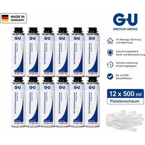 12x GU Pistolenschaum 1-K B2 500ml grau Bauschaum Montageschaum (1/2)
