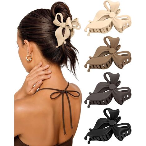 4 Pièces Pince Cheveux Papillon Femme, 11cm Antidérapante Hair Clip (1/5)