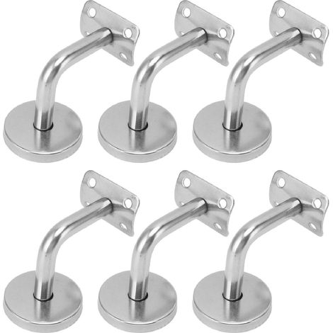 Support mural pour rampe d'escalier, lot de 6 supports en acier inoxydable 304, robuste et résistant, fixation solide pour main courante (1/5)