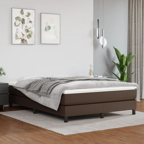 Taschenfederkernmatratze Mittel Braun 140x190x20 cm Kunstleder