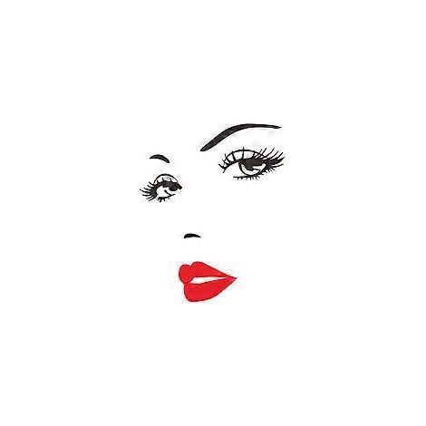 Décoration murale adhésive représentant un regard féminin captivant, grand format, idéale pour un fond de télévision, en vinyle écologique, pour une décoration intérieure moderne et amovible. (1/4)