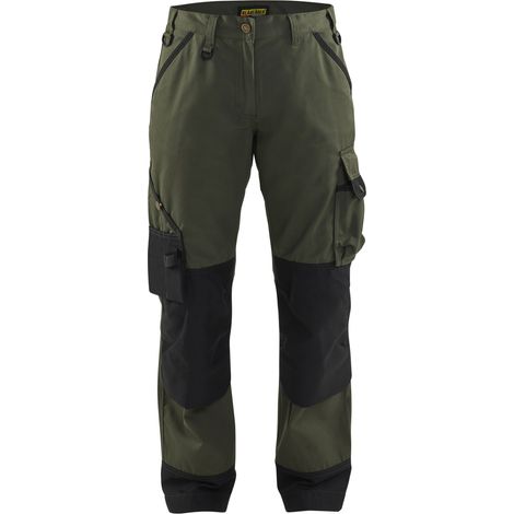 Pantaloni da lavoro da donna Blaklader landscaper Verde militare / Nero 40 (1/4)