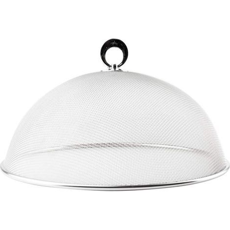 LAN Edelstahl-Speiseabdeckung mit rundem Spritzschutz für Küche und Haushalt (Silber, 24 cm Durchmesser), Edelstahl, Silber (1/5)