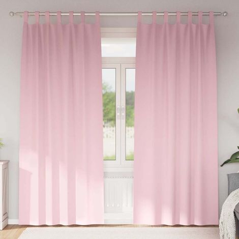 Verdunkelungs-Vorhänge mit Ringen 2 pcs Babyrosa 245 x 140 cm