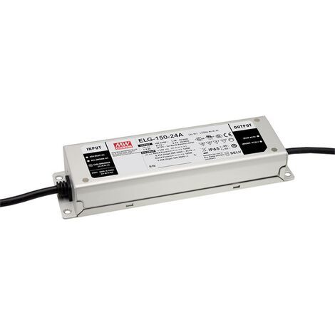 Mean Well ELG-150-24AB-3Y Driver de LED à tension constante 150 W 3.2 - 6.25 A 21.6 - 26.4 V/DC fonction dimmeur 3 en 1, montage sur des surfaces inf Q928722