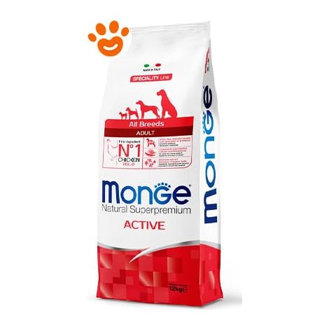 Monge Dog Natural Superpremium Adult All Breeds Active Pollo - Monge Dog Natural Superpremium Adult All Breeds Active Pollo - Sacco Da 12 Kg