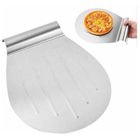 Pelle à Pizza Ronde en INOX Pelle Grande Surface pour Four à Pain Gâteau Lifter (1/4)