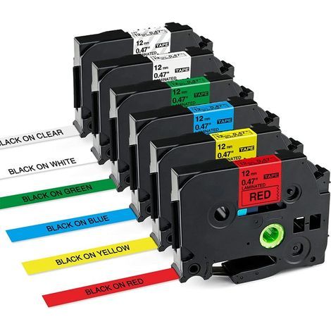 Kompatible Bandkassette für Brother P-Touch TZe-231, TZe-131, TZe-431, TZe-531, TZe-631, TZe-731, TZe TZ-Band, 12 mm Nachfüllpackung für P-Touch 1000, PT, H100LB, H107, H110, E100, 1005, 1250 Etikette (1/5)