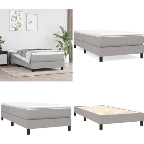 Boxspringbett mit Matratze Hellgrau 90x190 cm Stoff - Boxspringbett - Doppelbett - Bettenrahmen - Matratze - Matratzenauflage - Home & Living (1/5)