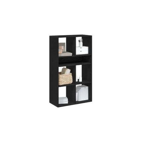 Bibliothèque noir 66x31x112 bois d'ingénierie