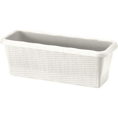 Jardinière - PAGLIA - Blanc - L 50 x l 20 x H 17,5 cm - Livraison gratuite