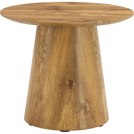 Table d'appoint ronde en MDF effet bois naturel – 50 cm de diamètre, 48 cm de hauteur (1/5)