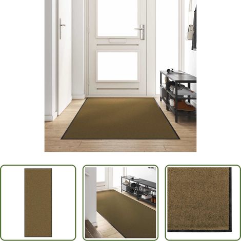 Tapis de porte - Tapis d'entrée Marron et Noir 120 x 300 cm Polyamide et PVC (1/5)