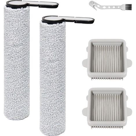 Accessoires de rouleau de brosse pour Roborock F25, F25 ACE, F25 RT, F25 LT, F25 ALT F25 GT, F25 XT, F25 ACE Combo, F25 Combo pièces, 2 rouleaux de brosse + 2 filtres HEPA (1/5)