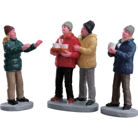 Statuetta scambio cedro decorazione per presepe e villaggio di Natale in poliresina