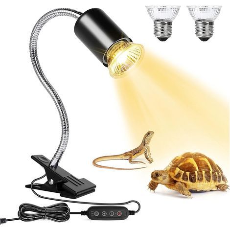 Lampe chauffante pour reptiles, avec tuyau rotatif à 360° et minuterie, adaptée aux reptiles, dragons barbus, tortues, lézards, serpents (1/5)
