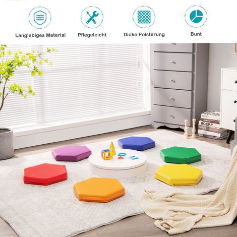 Juego de 6 cojines para silla infantil con asa y cremallera cojin para asiento asiento elevador cojin principal colorido (1/5)