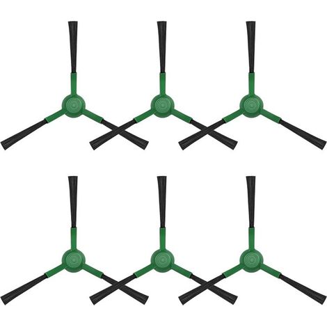 Lot de 6 Brosses Latérales Triangulaires pour Aspirateur Robot iRobot Roomba Plus 405/505 Combo, en Nylon Écologique (1/4)