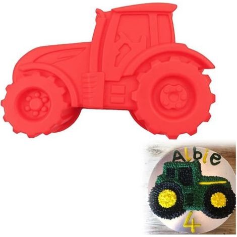 Moule à Gâteau - Non spécifié - Tracteur 3D - Silicone - Rouge - Antiadhésif (1/4)