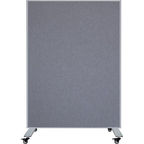 Separador de ambientes móvil - Panel acústico/pizarra blanca - 120x160 cm - Gris/Blanco (1/5)
