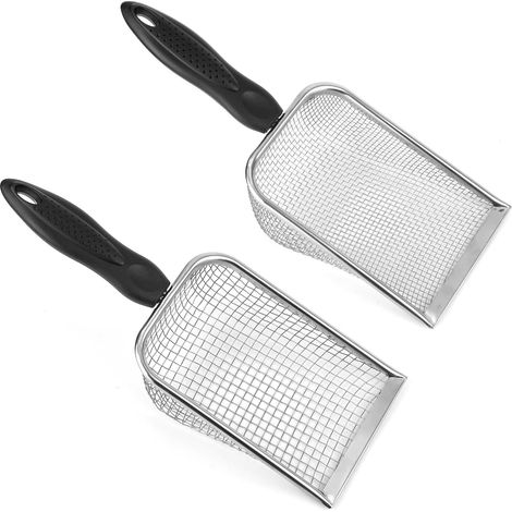 2-teiliges Gartenerdesieb, 5-mm- und 2,8-mm-Gartensand- und Kompostsieb, Spaten für Erde und Steine, Pflanzwerkzeugzubehör mit ergonomischen Griffen