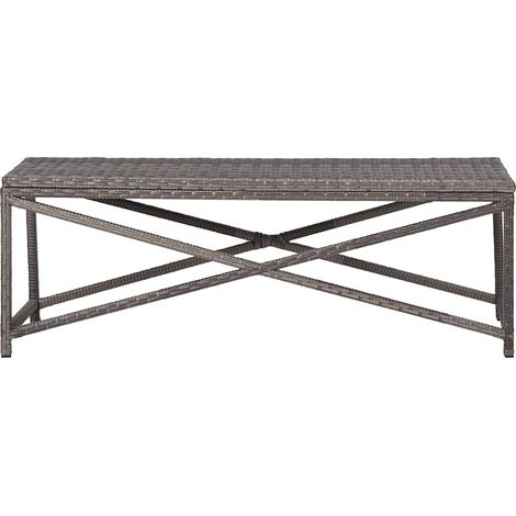vidaXL Banco de jardín ratán sintético gris 120 cm (1/2)