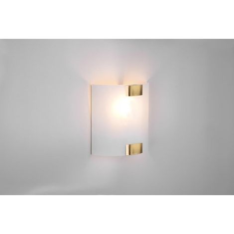 PURA APPLIQUE VETRO QUADRATA GANCI METALLO OTTONE INVECCHIATO 20X20CM 1 LUCE ATTACCO E27