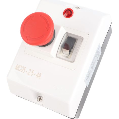 Disjoncteur moteur étanche 2,5-4A 230/240V 400/415V 500V 690V avec bouton arrêt d'urgence et voyant lumineux (1/5)
