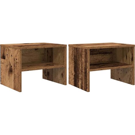 Maison Exclusive - Nachttisch 2 pcs Altholz 40 x 40 x 30 cm Holzw