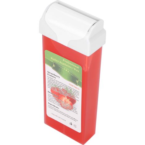 Rouleau de cire dépilatoire 100 g pour le corps, les jambes, la poitrine, les bras, le maillot et les aisselles, à la fraise. (1/5)