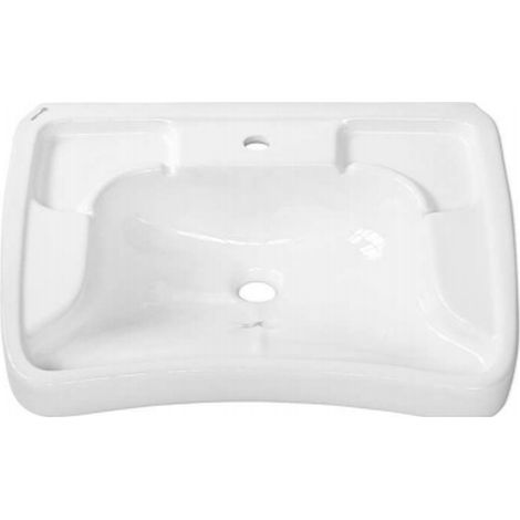 SCELTO DA DESIVERO New lavabo Full ergonom.x dis.cm 70x57 ceramica bianco foro scarico d.50 codice prod: DSV16977 (1/2)