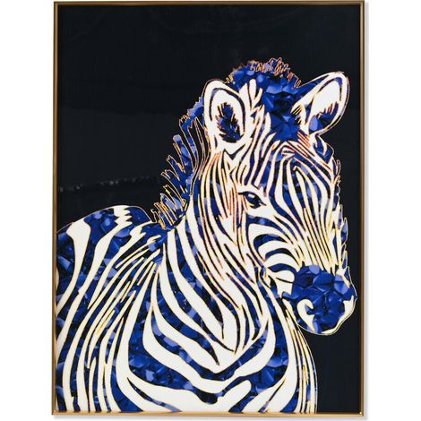 DKD Home Decor Zèbre Moderne Tableau Multicouleur 60x80 cm (1/3)