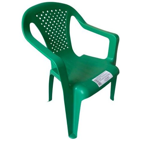 Sedia da Bambino VERDE SCURO Set. 2 pezzi in Polipropilene con Braccioli Impilabile (1/5)