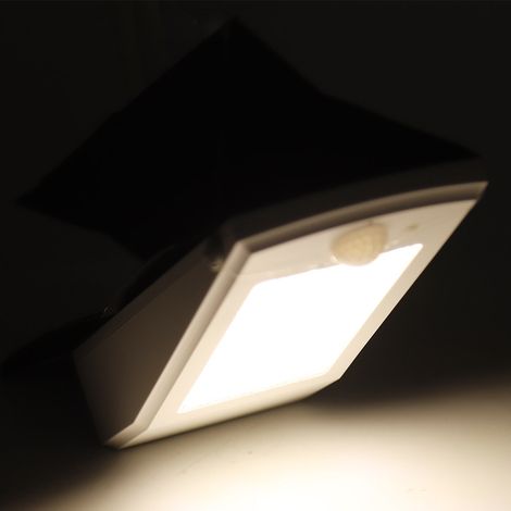 Applique murale solaire LED étanche avec détecteur de mouvement, noir et blanc, télécommande incluse. (1/5)