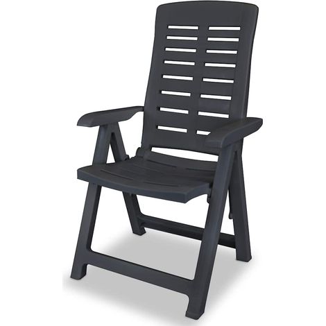 Maison Exclusive - Sedie Reclinabili Pieghevoli 4 pz in Plastica Antracite (1/5)