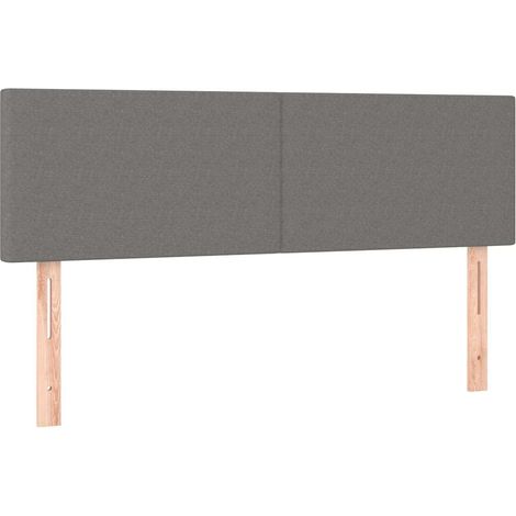Maison Exclusive - Cabeceros tela gris oscuro 144x5x78/88 cm (1/5)