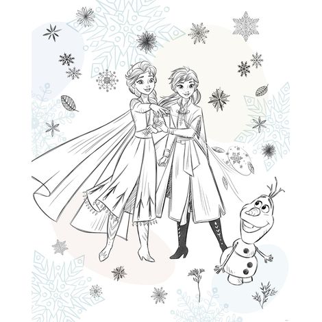 papier peint panoramique La Reine des neiges beige - Komar (1/5)