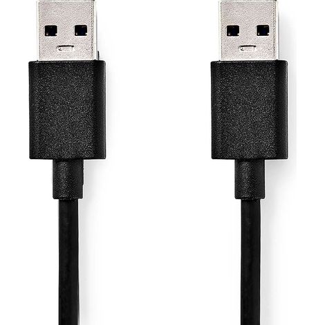 Cavo usb usb 32 gen 1 usb a maschio usb a maschio 5 gbps nichelato 100 m rotondo pvc nero etichetta
