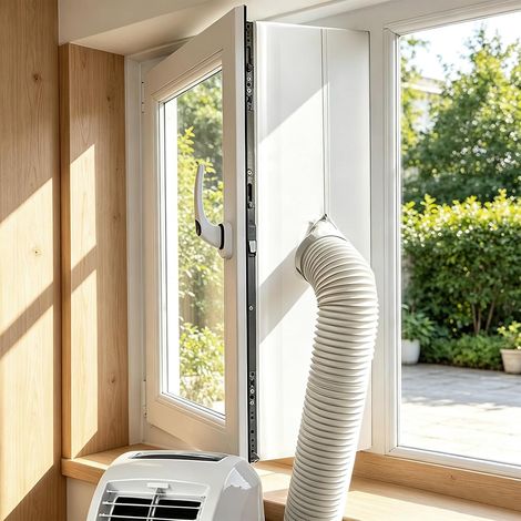 Kit di sigillatura per condizionatori portatili da 400 cm, guarnizione per finestre Impedisce il ritorno dell'aria calda, chiusura a cerniera per tutti i condizionatori portatili (1/5)