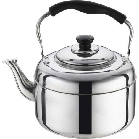 2L Bouilloire de cuisinière, Inox Théières pour Cuisinière, Bouilloire gaz, Poignée Résistante à la Chaleur, Théière Inox (1/4)