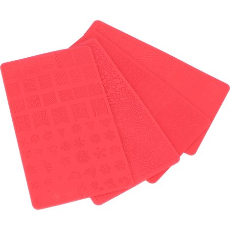 Pochoir en Silicone Doux pour Sculpture 3D d'Ongles, Kit de 4 Pièces pour Art Manucure DIY Salon (1/5)