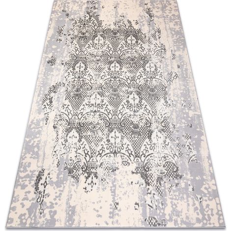 Tappeto CORE W3824 Ornamento Vintage - strutturale, due livelli di pile, crema / grigio grey 80x150 cm
