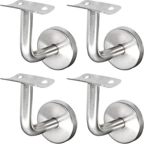 Argent (4 pièces) support de main courante en acier inoxydable 304 support mural de gardecorps d'escalier gardecorps en bois (1/5)
